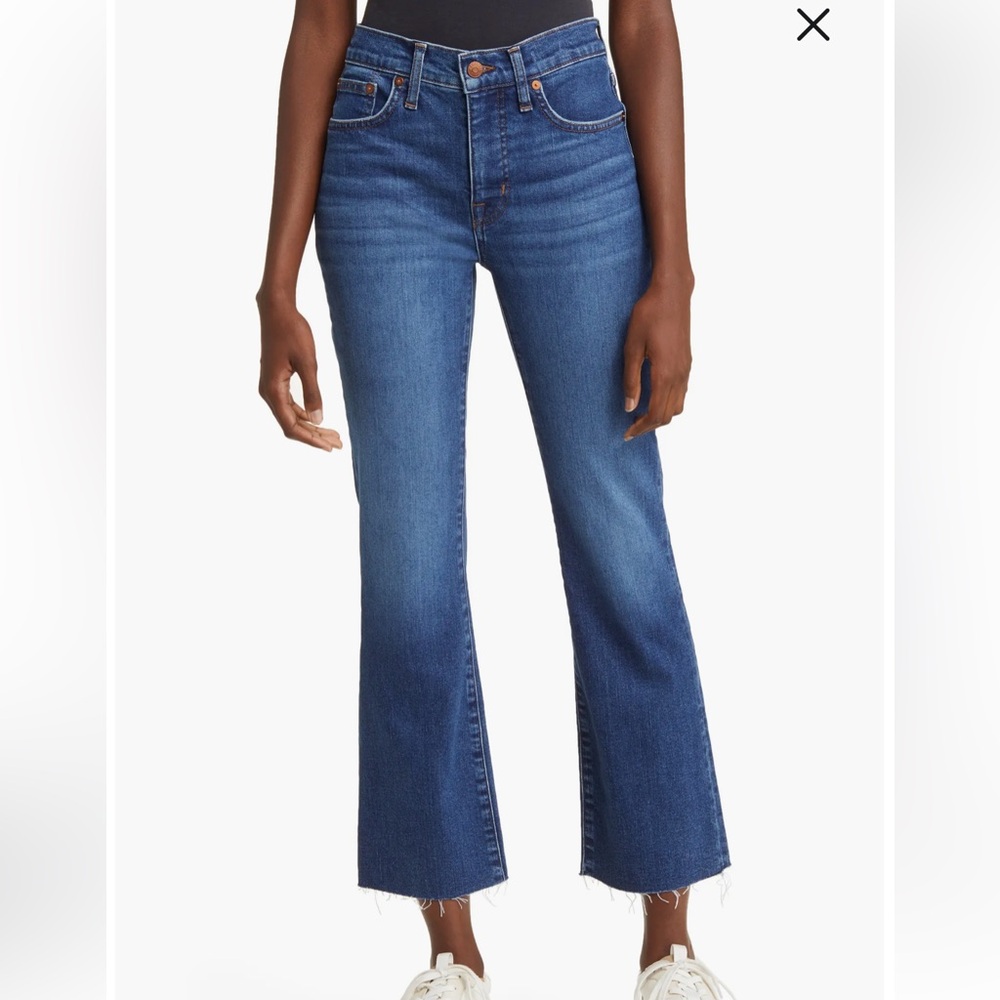 NEW! Madewell Kick Out Raw Hem Mid Rise Jeans Size 28